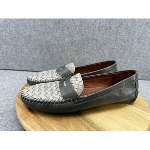 Robert‎ Zur Petra Gray Black True Glove Leather Penny Loafers Woven Women's 10.5